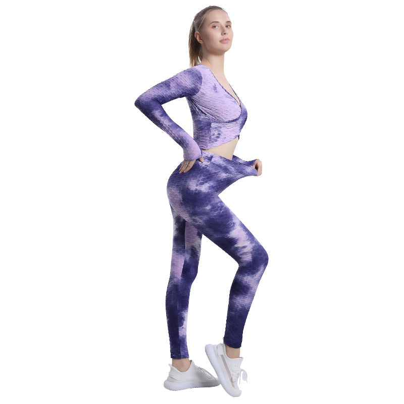 Sexy Dyed Yoga Gym Outfits for Women