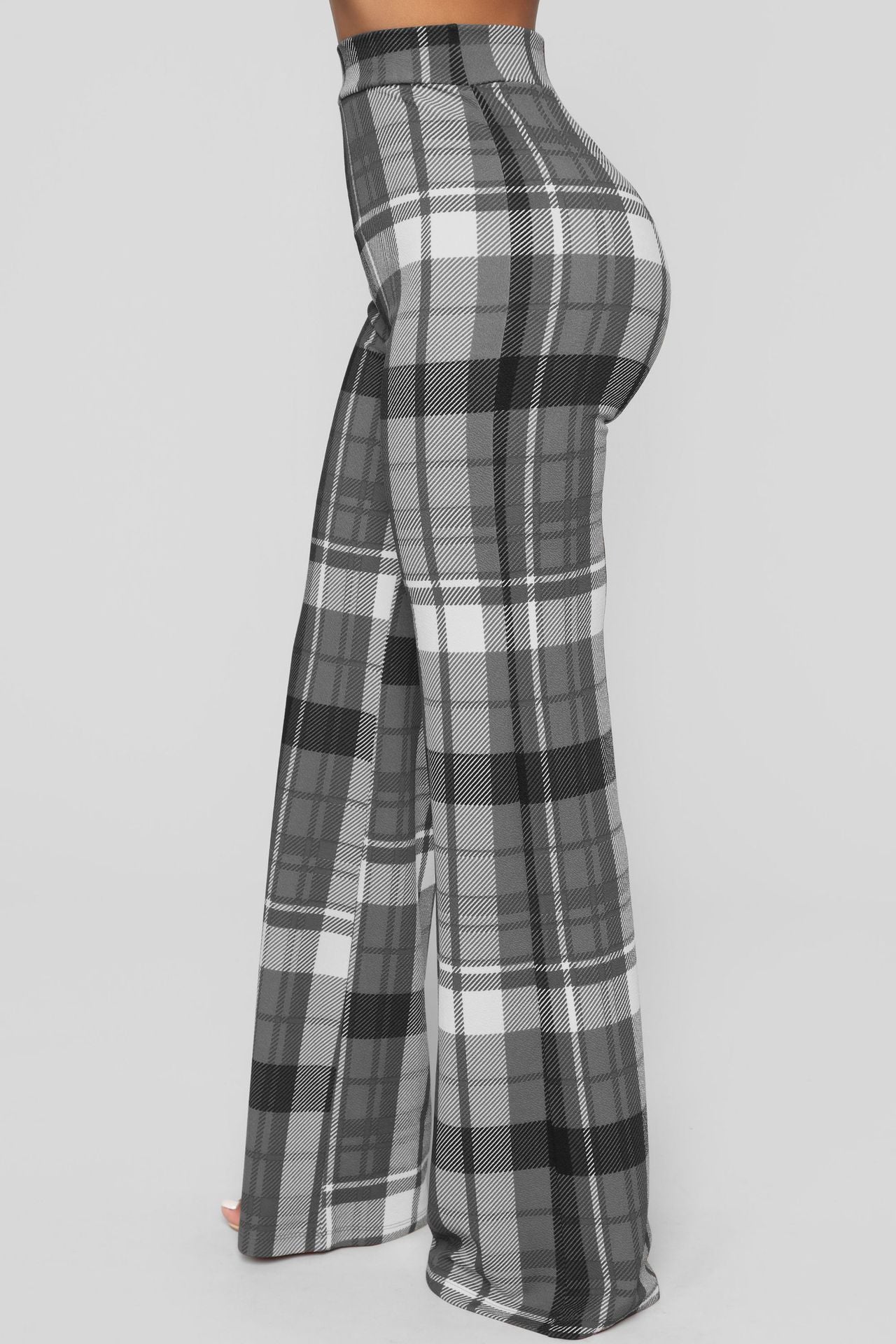 Women Plaid Casual Pants