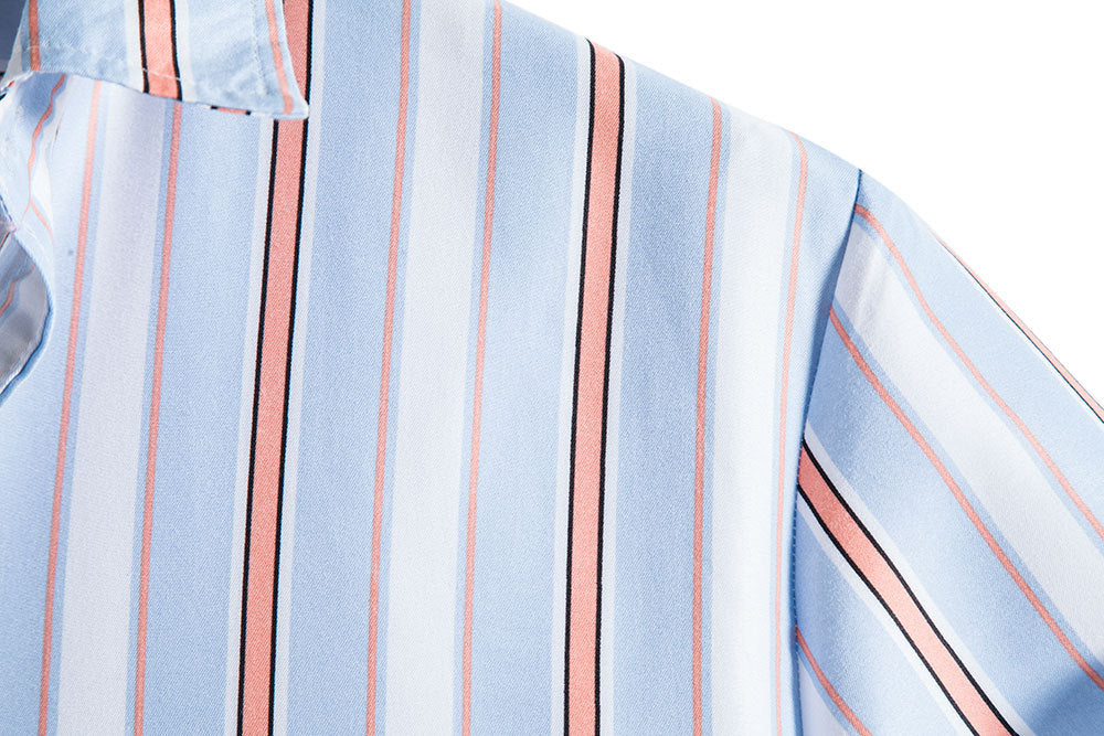 Summer Casual Striped Print Men's Shirts