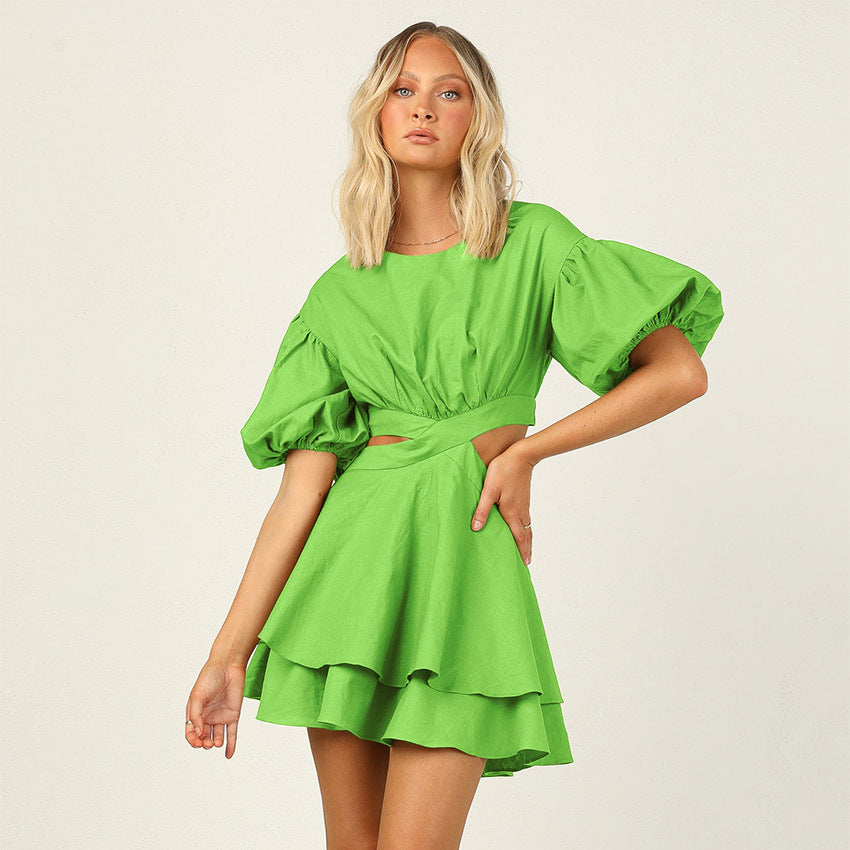 Sexy Summer Puff Sleeves A Line Women Dresses