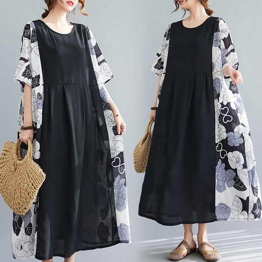 Summer Cotton Vintage Short Sleeveless Long Cozy Dresses