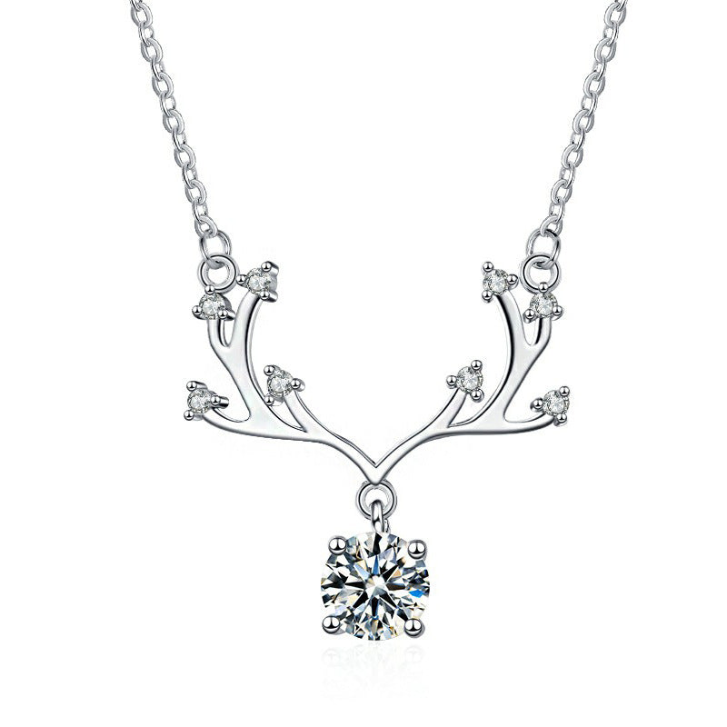 Fashion Elk Design Silver Necklace for Women