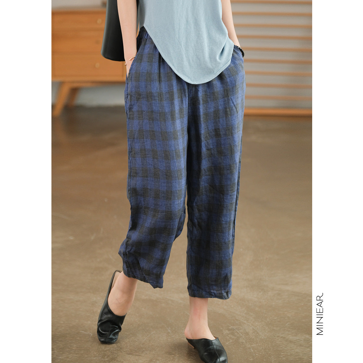 Casual Comfort Elastic Waist Linen Harem Pants