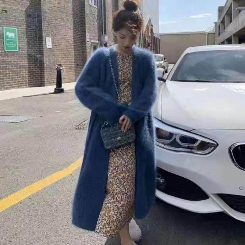 Women Winter Warm Velvet Long Cardigan Overcoat-STYLEGOING