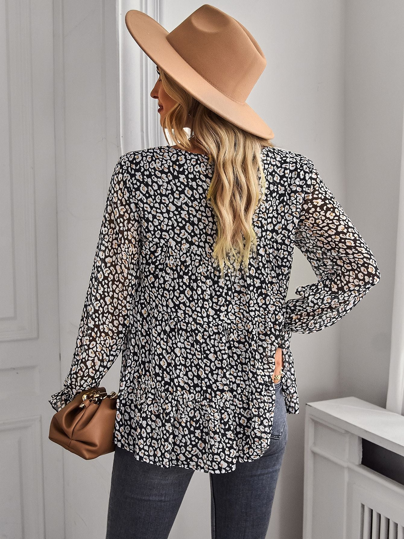 Casual Bohemian Long Sleeves Blouses