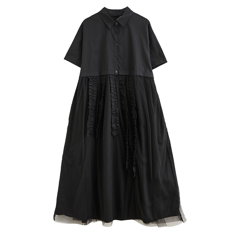 Sexy Summer Tulle  Black A Line Long Shirts Dresses