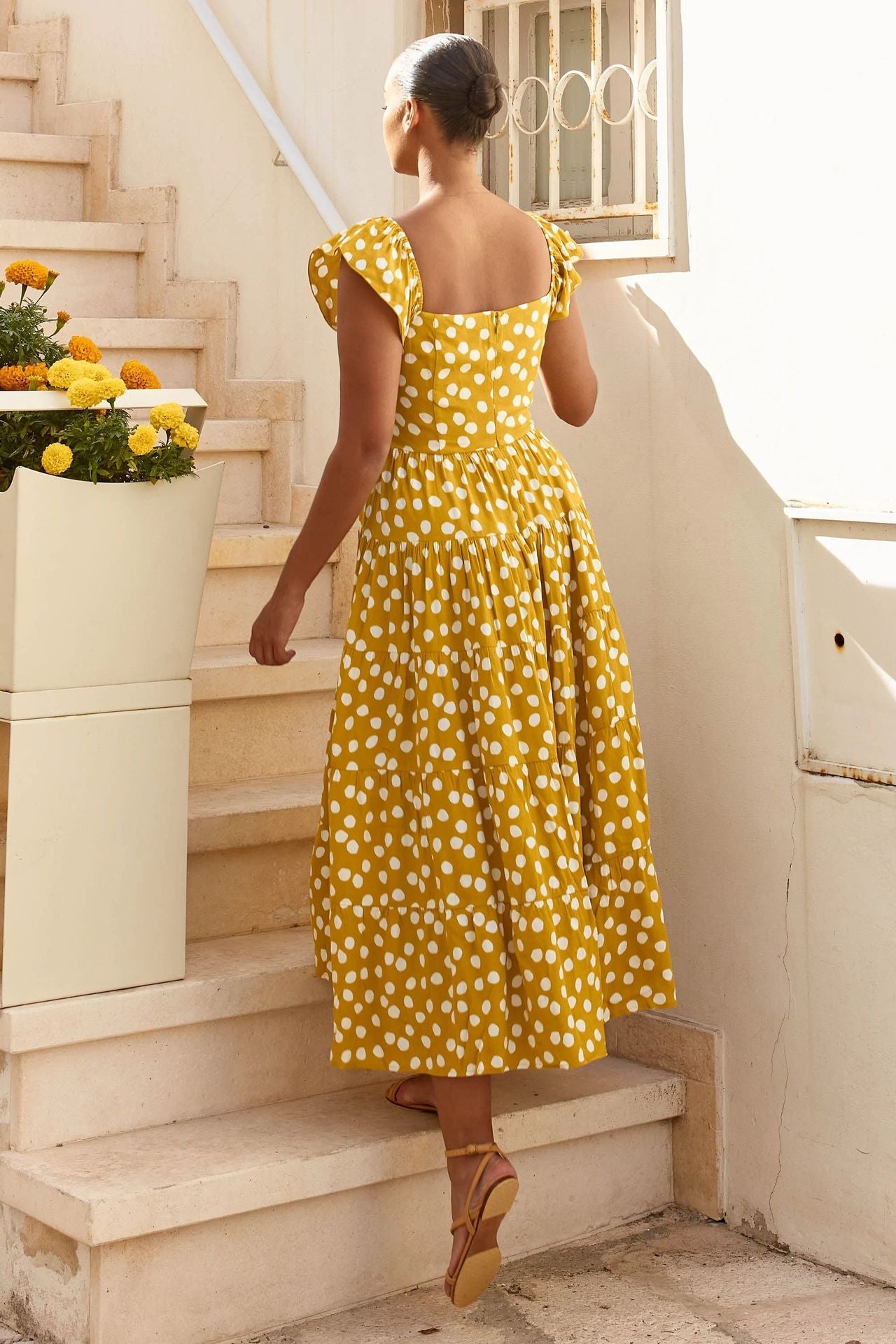 Casual High Waist Ruffled Summer Long Dresses