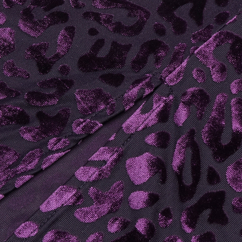 Vintage Leopard Purple Elastic Sexy Party Dresses