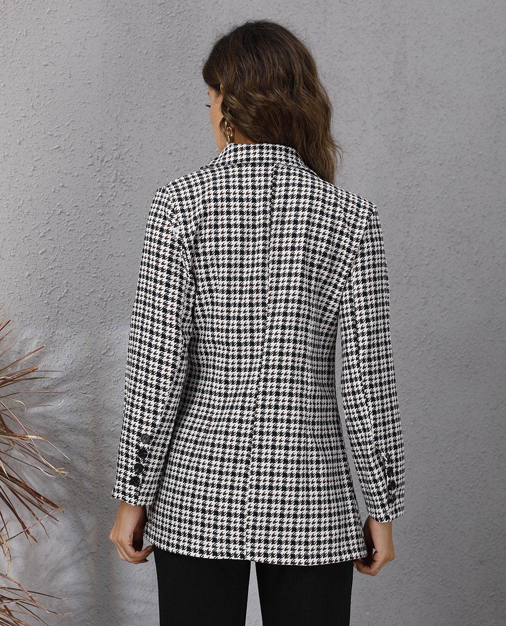 Casual Woemn Plaid Turnover Collar Fall Overcoat-STYLEGOING