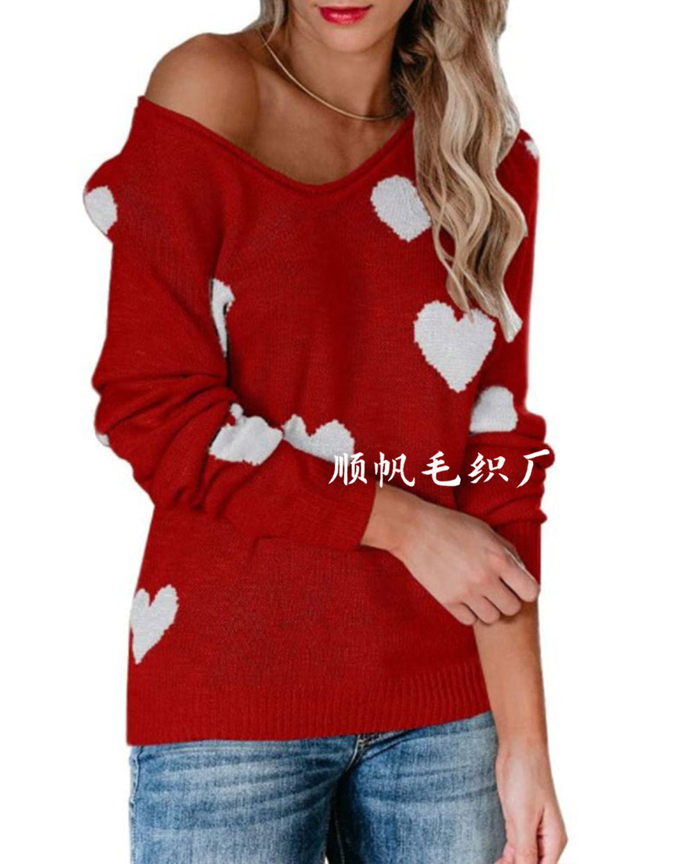 Casual Sweetheart Design Long Sleeves Sweaters