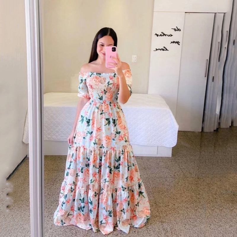 Sexy Off The Shoulder Flowers Long Dresses