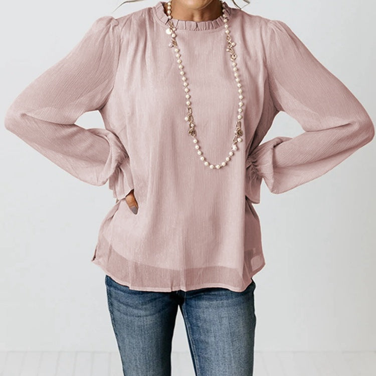 Casual Long Sleeves Women Chiffon Blouses