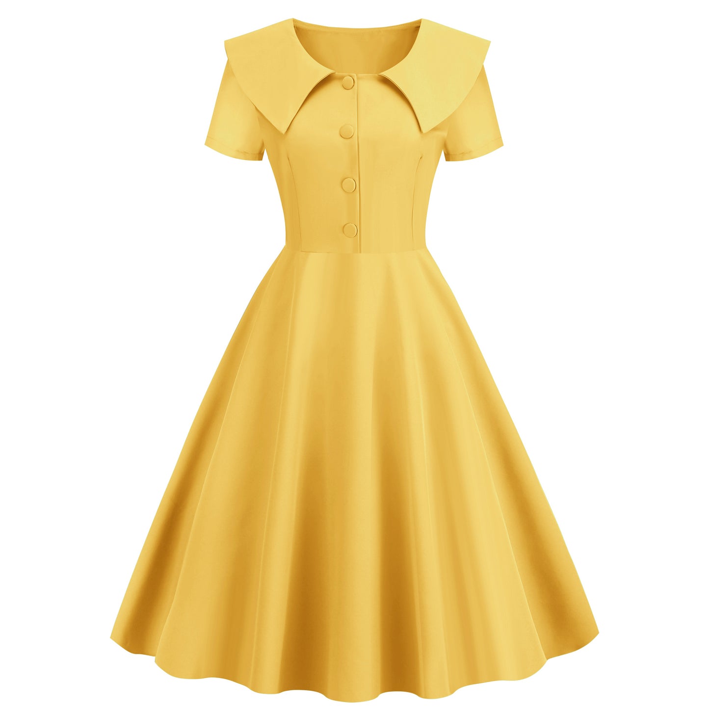 Vintage Short Sleeves A Line Dresses