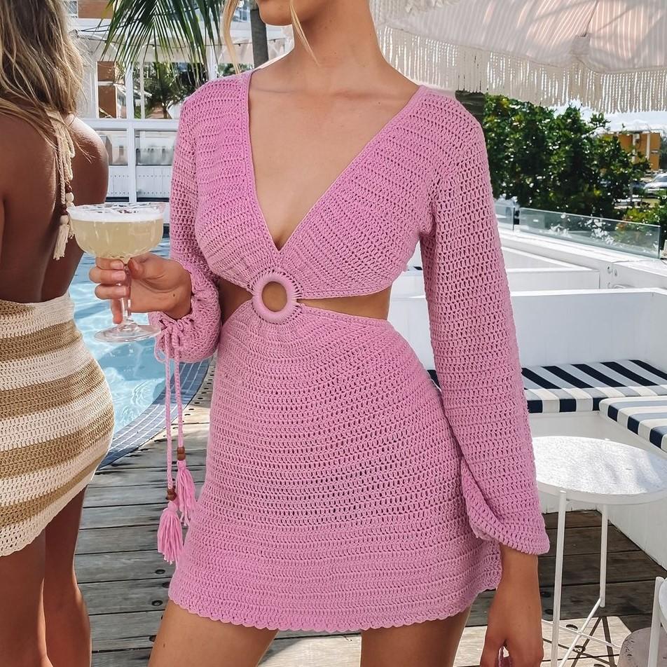 Sexy Fashion Summer Beach Short Knitting Dresses