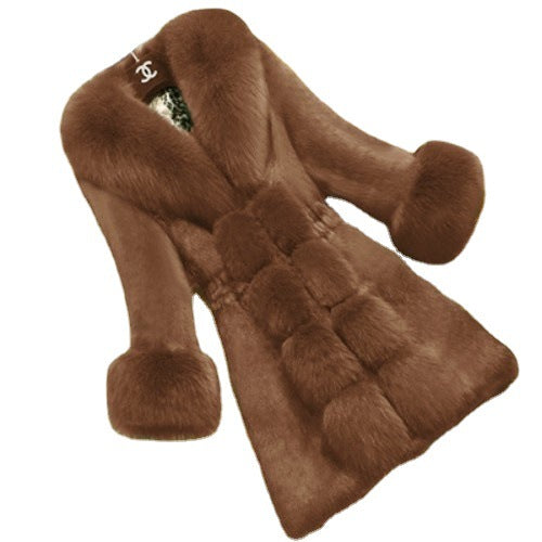 Fashion Artificial Fox Fur Plus Sizes Winter Outerwear
