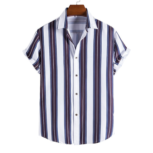 Striped Summer Casual Men's Short Sleeve Shirts