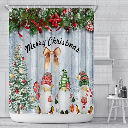 Merry Christmas Shower Curtain for Bathroom-STYLEGOING