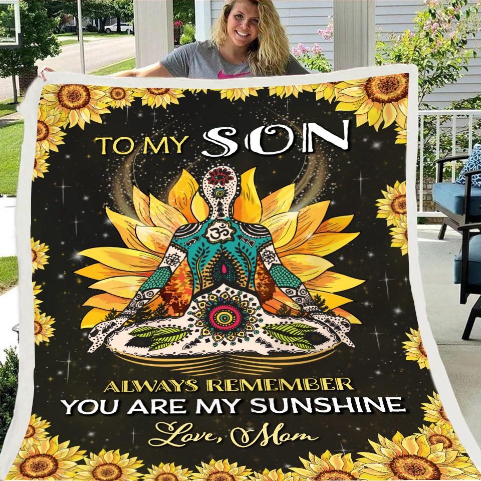 To my Son Sunflower Fleece Soft Blanket--Free Shipping at meselling99