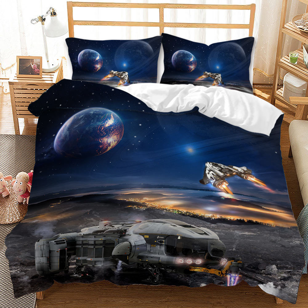3D Starry Sky Space Designed Dovet Cover Bedding Sets