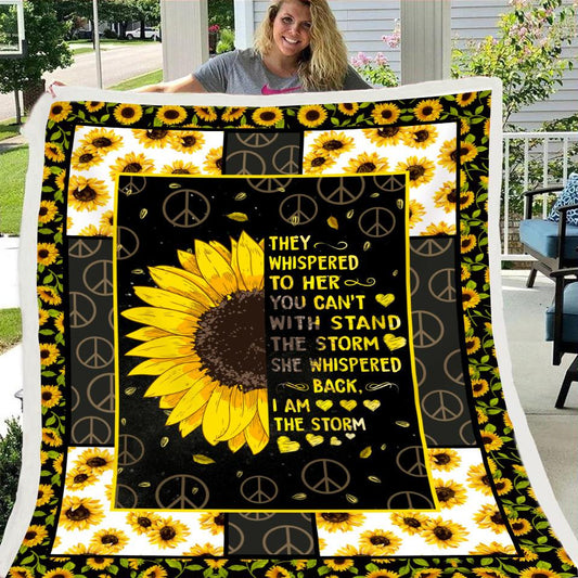 Sunflower Print Fleece Soft Blanket--Free Shipping at meselling99