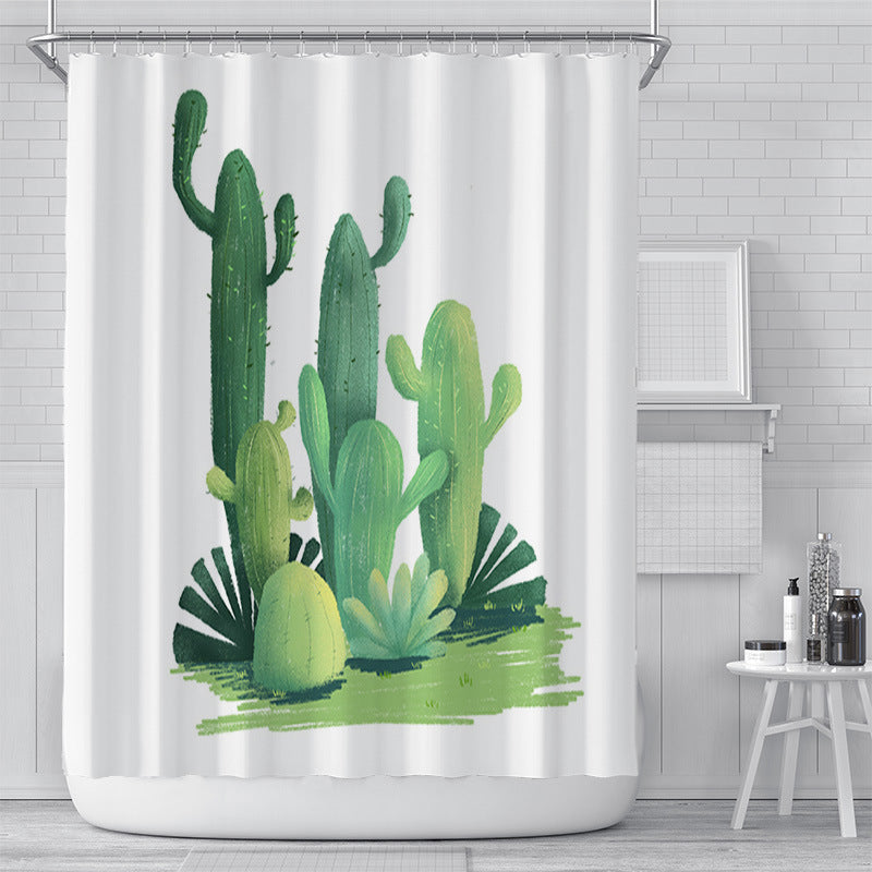 Cactus Shower Curtain For Bathroom-STYLEGOING