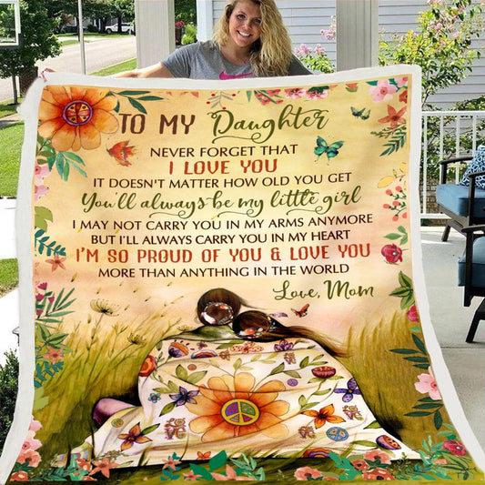 Mom to Daughter Floral Print Retro Style Fleece Soft Blanket--Free Shipping at meselling99