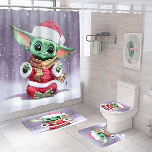 Merry Christmas Santa Claus Bathroom Shower Curtain Sets