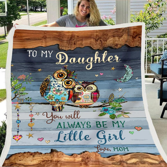 Mom To Daughter Owl Print Cozy Fleece Blanket--Free Shipping at meselling99