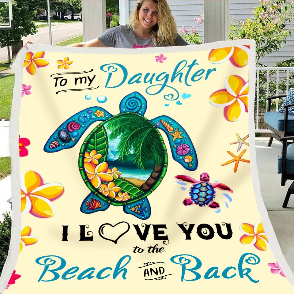 To My Dughter Turtle Print Fleece Soft Blanket--Free Shipping at meselling99