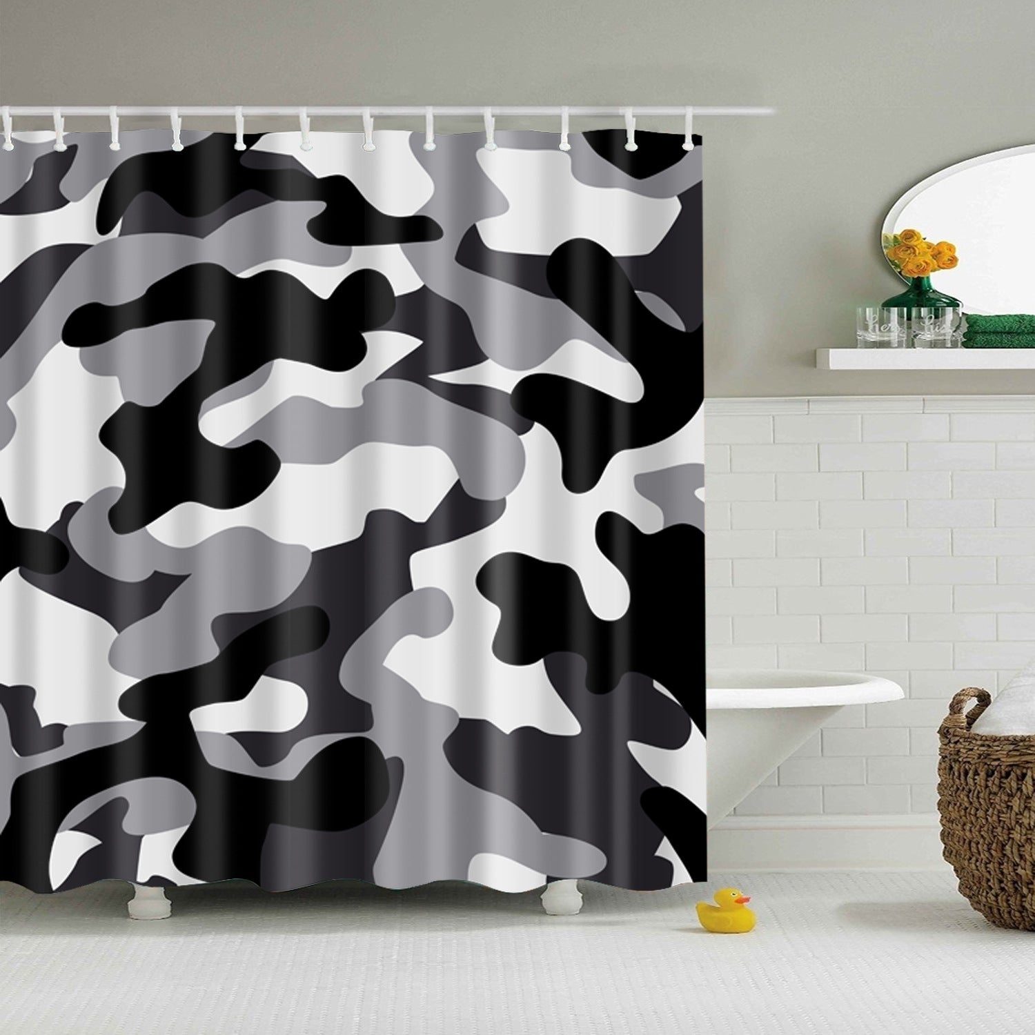 Camouflage Bathroom Fabric Shower Curtain-STYLEGOING