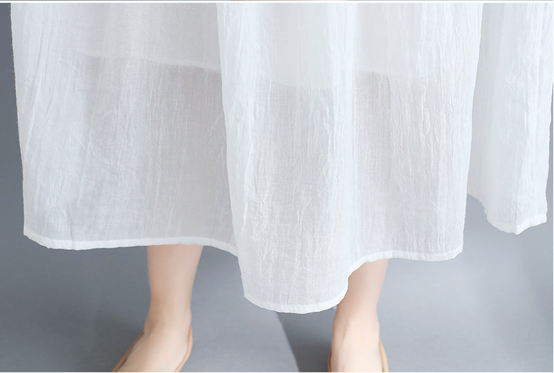 White Casual Summer Long Dresses Sets for Women