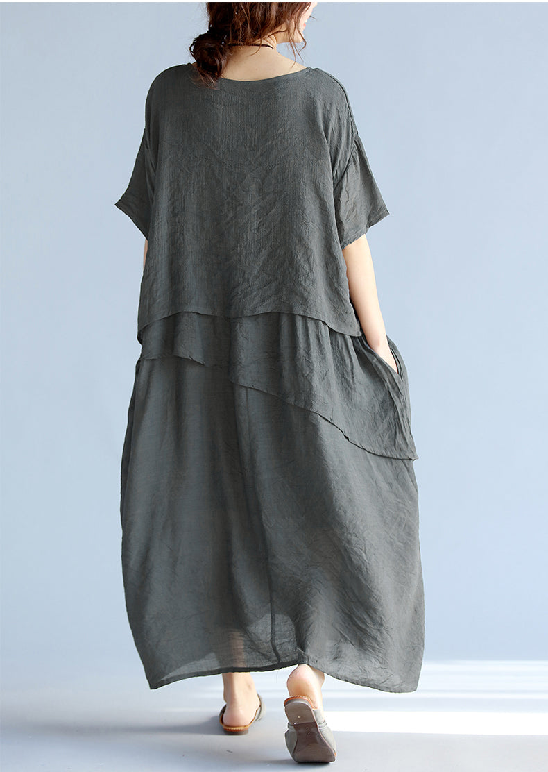 Plus Sizes Summer Women Linen Long Dresses