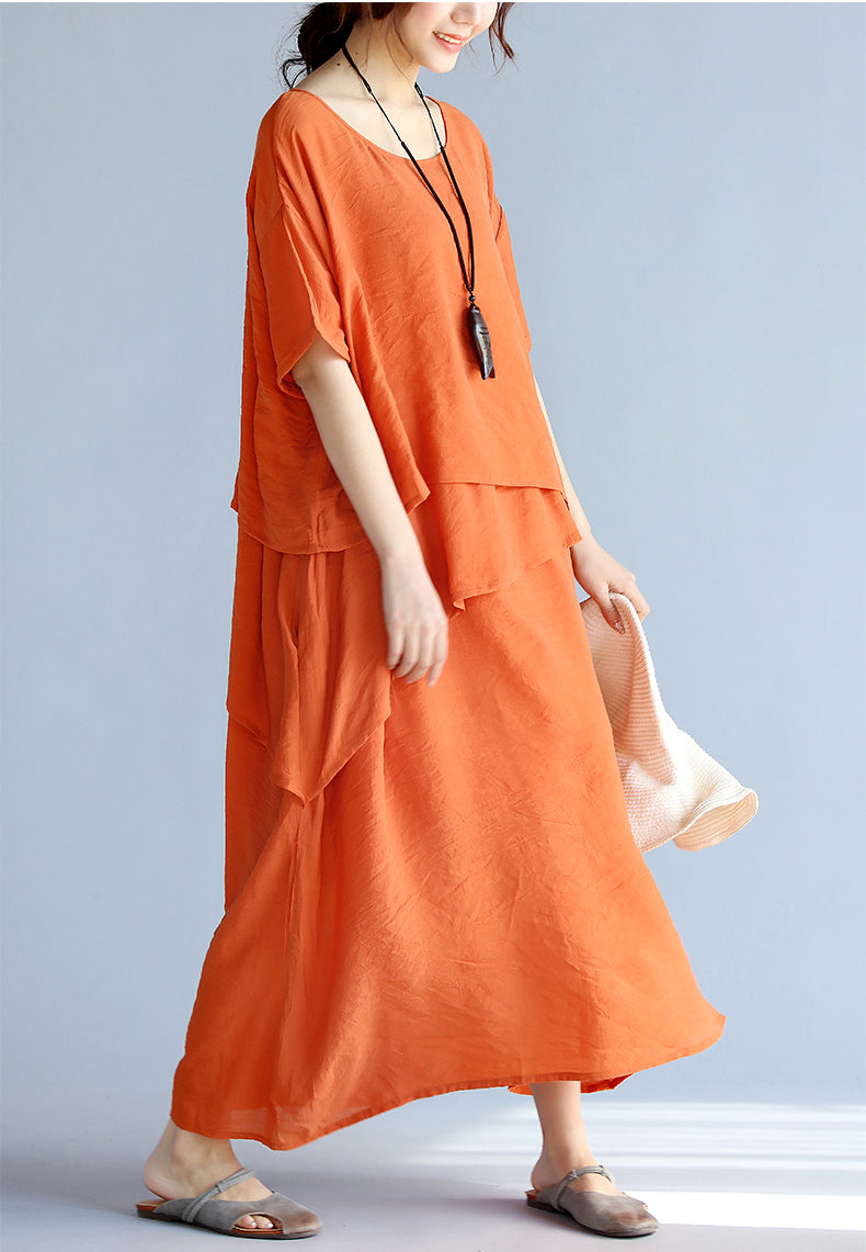 Plus Sizes Summer Women Linen Long Dresses