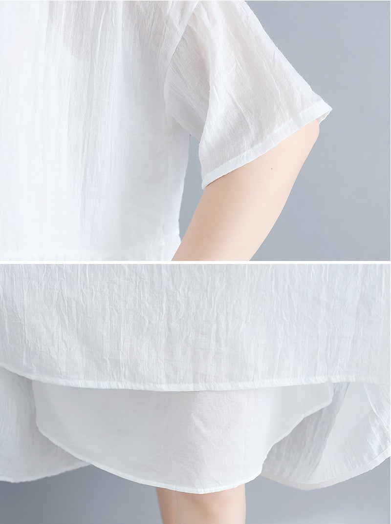 White Casual Summer Long Dresses Sets for Women