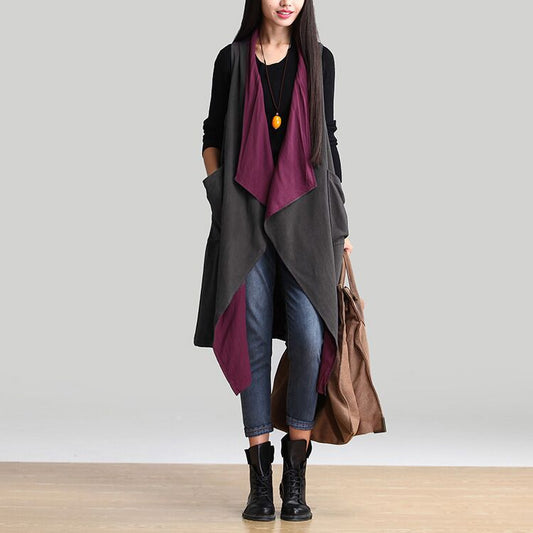 Casual Women Plus Sizes Vest Coats