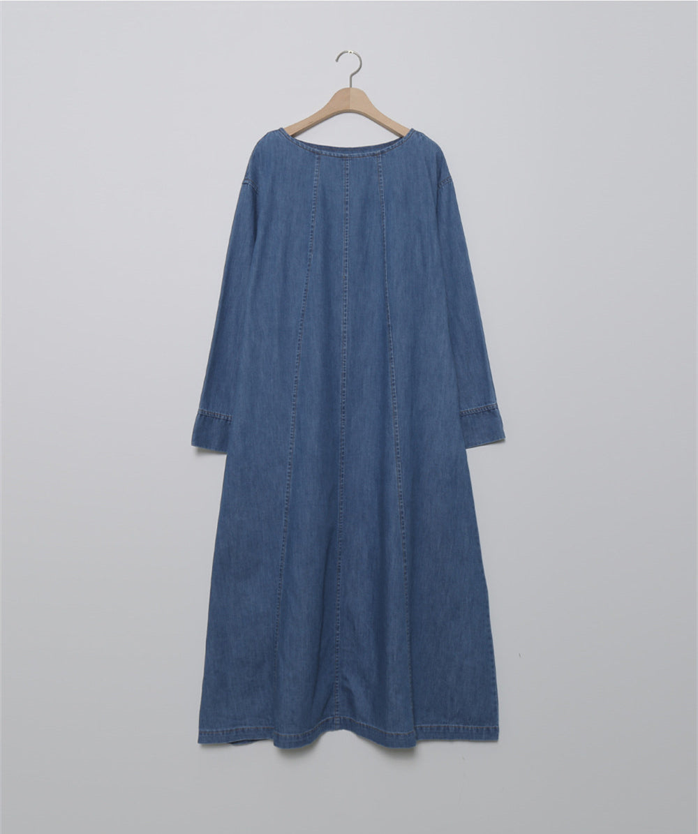 Casual Simple Design Denim Long Cozy Dresses
