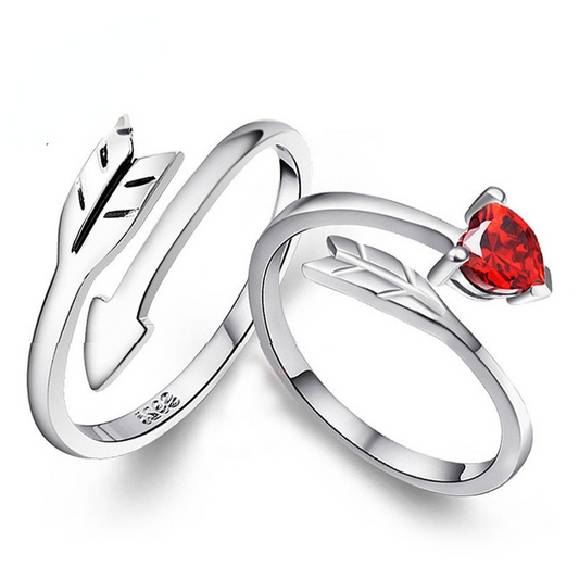 The Arrow of Love Sterling Silver Couple Rings