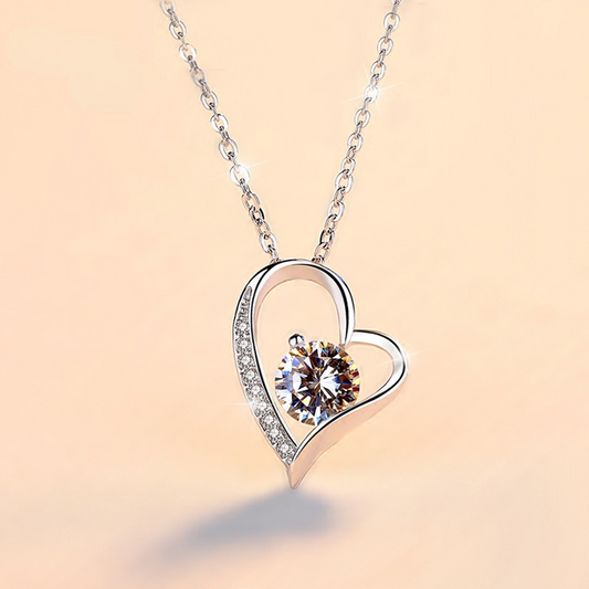 Fall In Love At First Sight Zircon Sterling Sliver Necklace