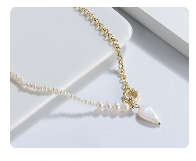 Gold Plated Sterling Sliver Fresh Water Pearl Designed Necklaces