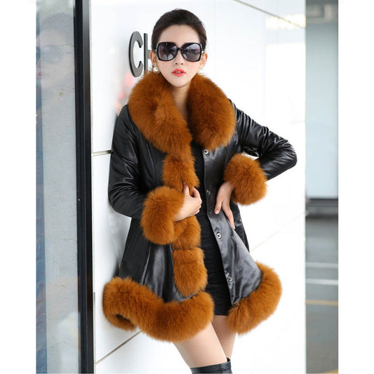 Luxury Designed Artificial Fox Fur Warm Thick for Women