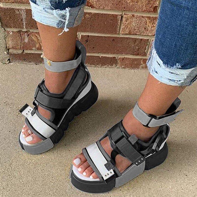 Summer Velcro Open Toe Casual Sandals-STYLEGOING