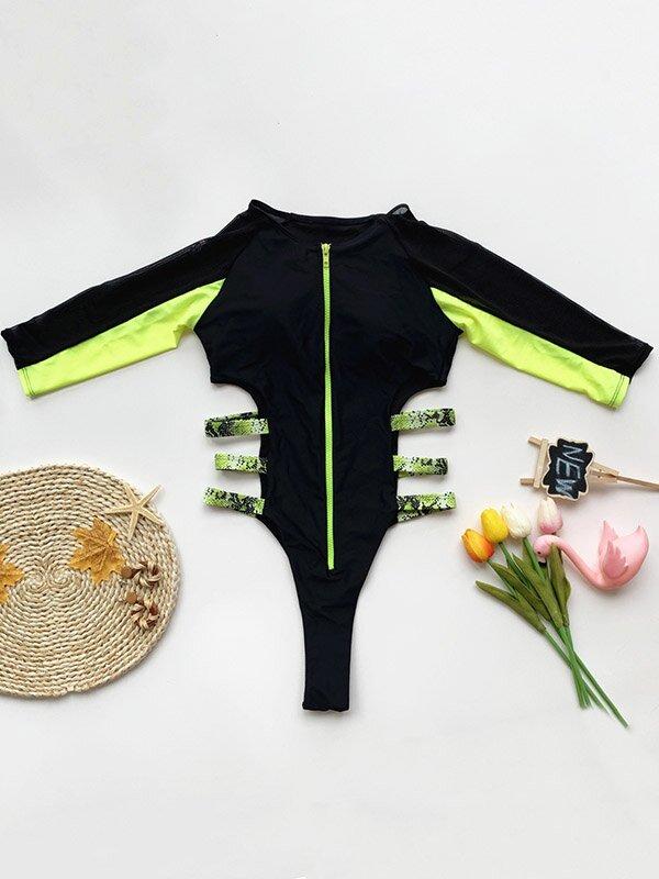 Long Sleeve One-Piece Wetsuit/Swimwear-STYLEGOING