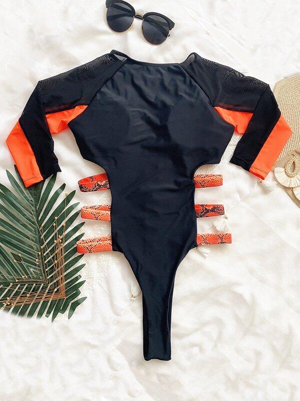 Long Sleeve One-Piece Wetsuit/Swimwear-STYLEGOING