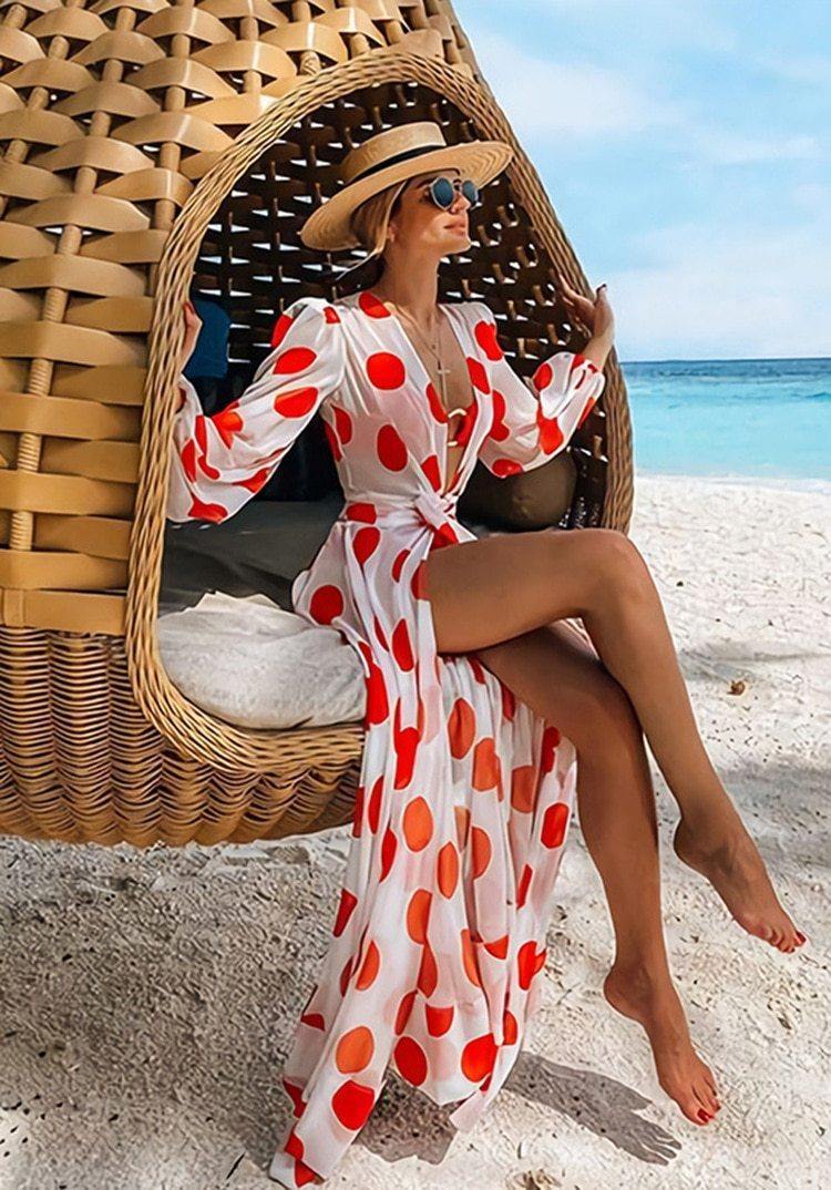 Sexy Long Sleeve Summer Beach Cover-Ups-STYLEGOING