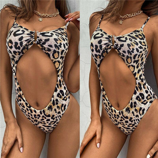 One Piece Sexy Leopard Print Swimsuit-STYLEGOING