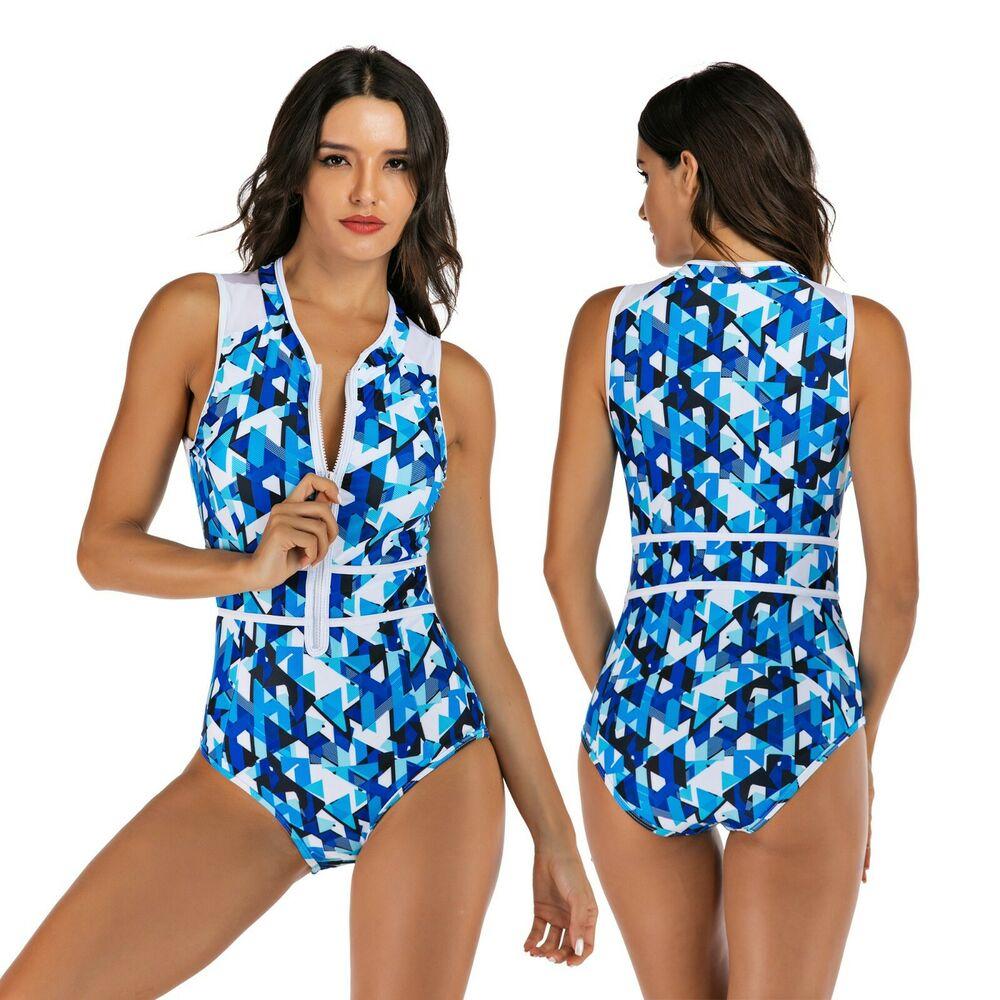 Sexy One Piece Swimsuit Zip Front-STYLEGOING