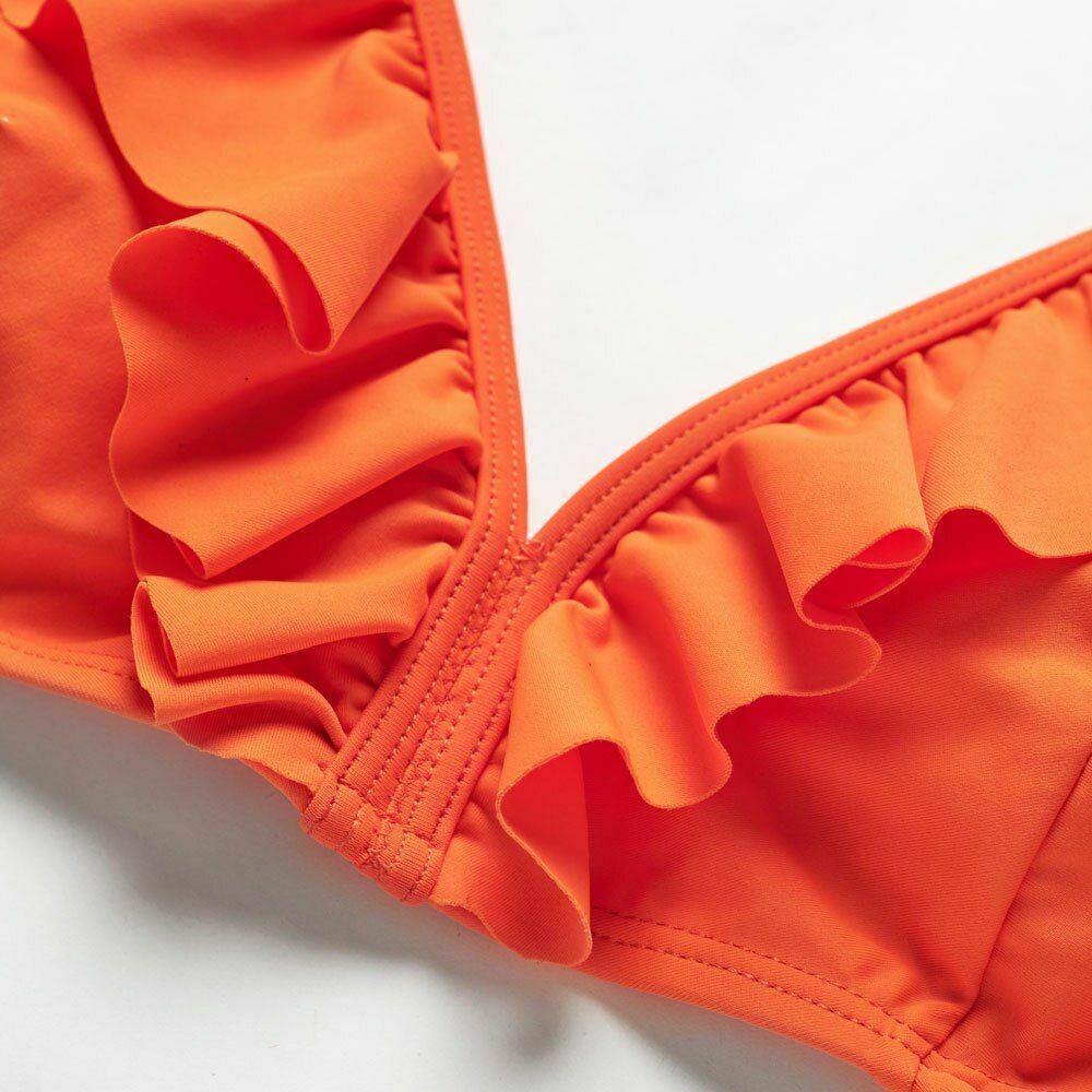 Orange Printed Bikini Set For Mom Daughter-STYLEGOING