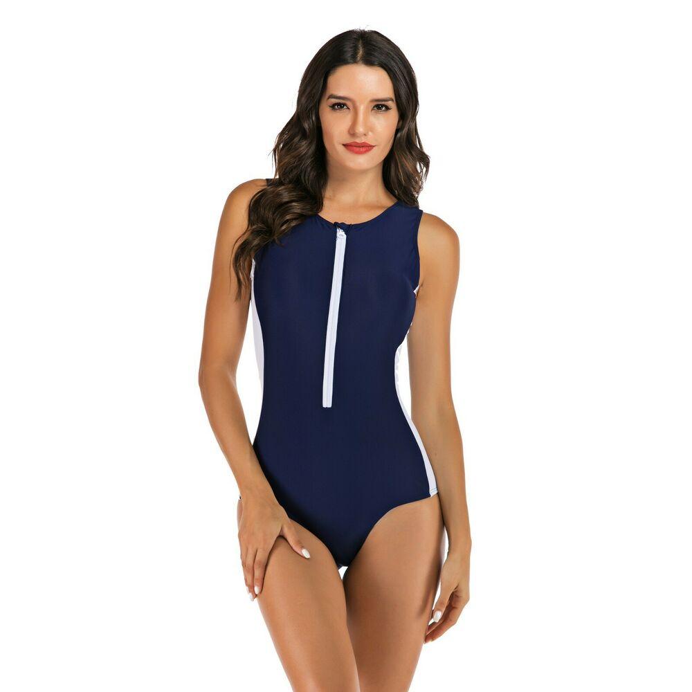 Sexy Zip Front One Piece Swimsuit-STYLEGOING