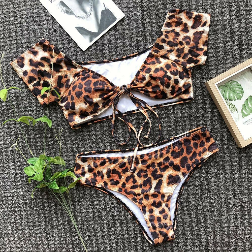Sexy Women Leopard Tankini Padded Set Bikini-STYLEGOING