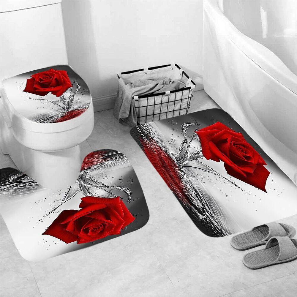 Rose Bathroom Rug Set-STYLEGOING